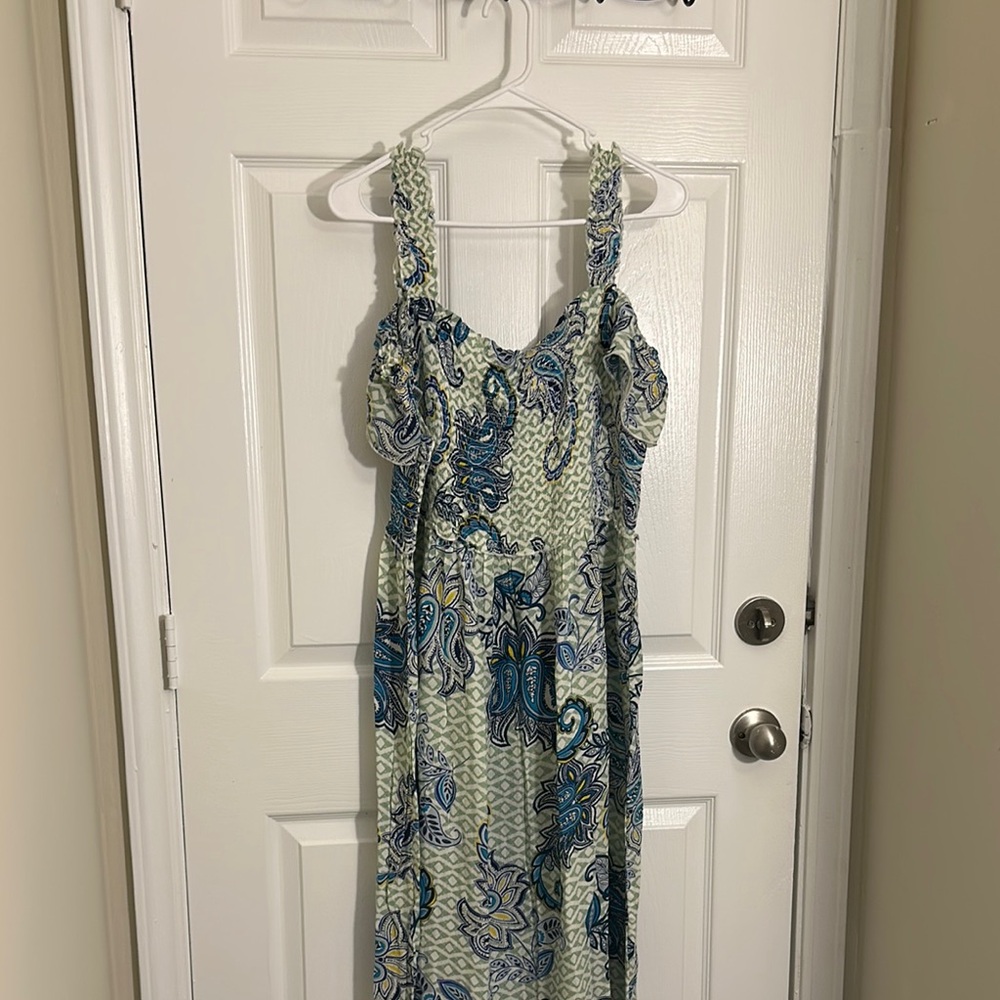 Floral Paisley Dress with Ruffled Straps